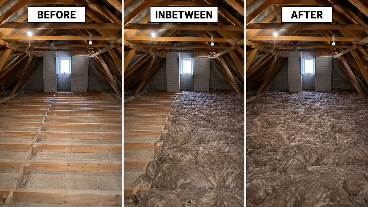 Completed Knauf mineral wool loft insulation in Charlton, Andover
